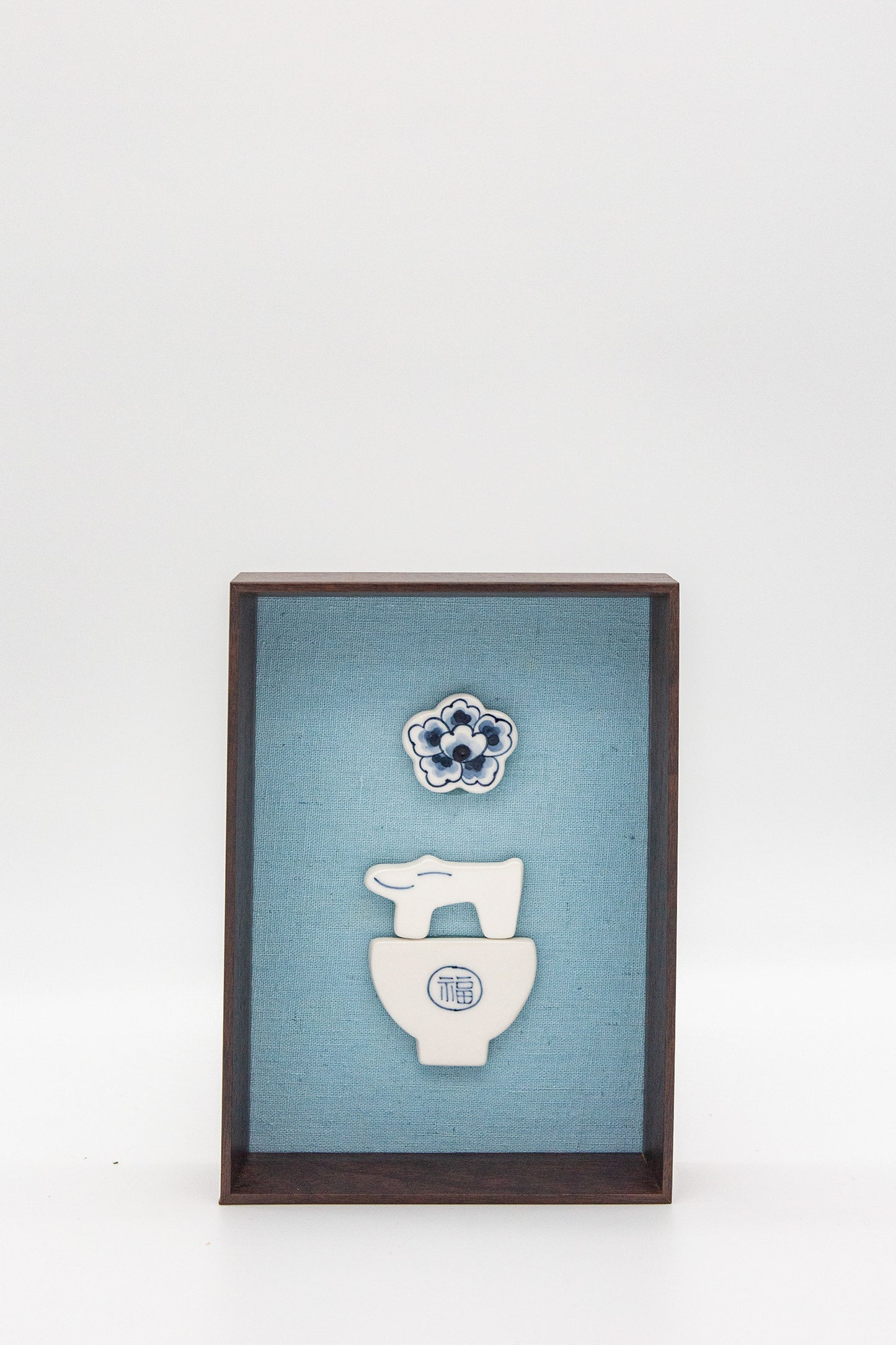 Love My Puppy Frame (Blue painting art)