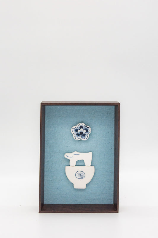 Love My Puppy Frame (Blue painting art)